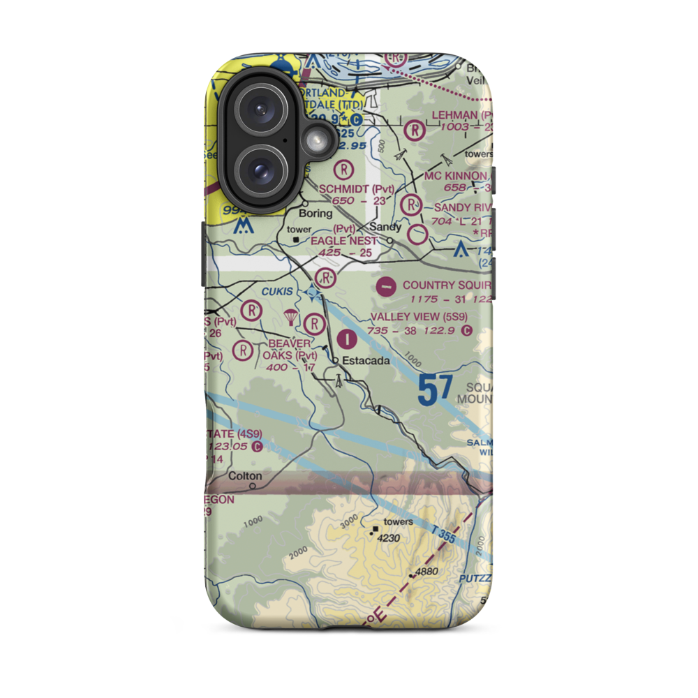 Valley View Airport (5S9) VFR Sectional  Tough iPhone Case iPhone 16 Plus model shown