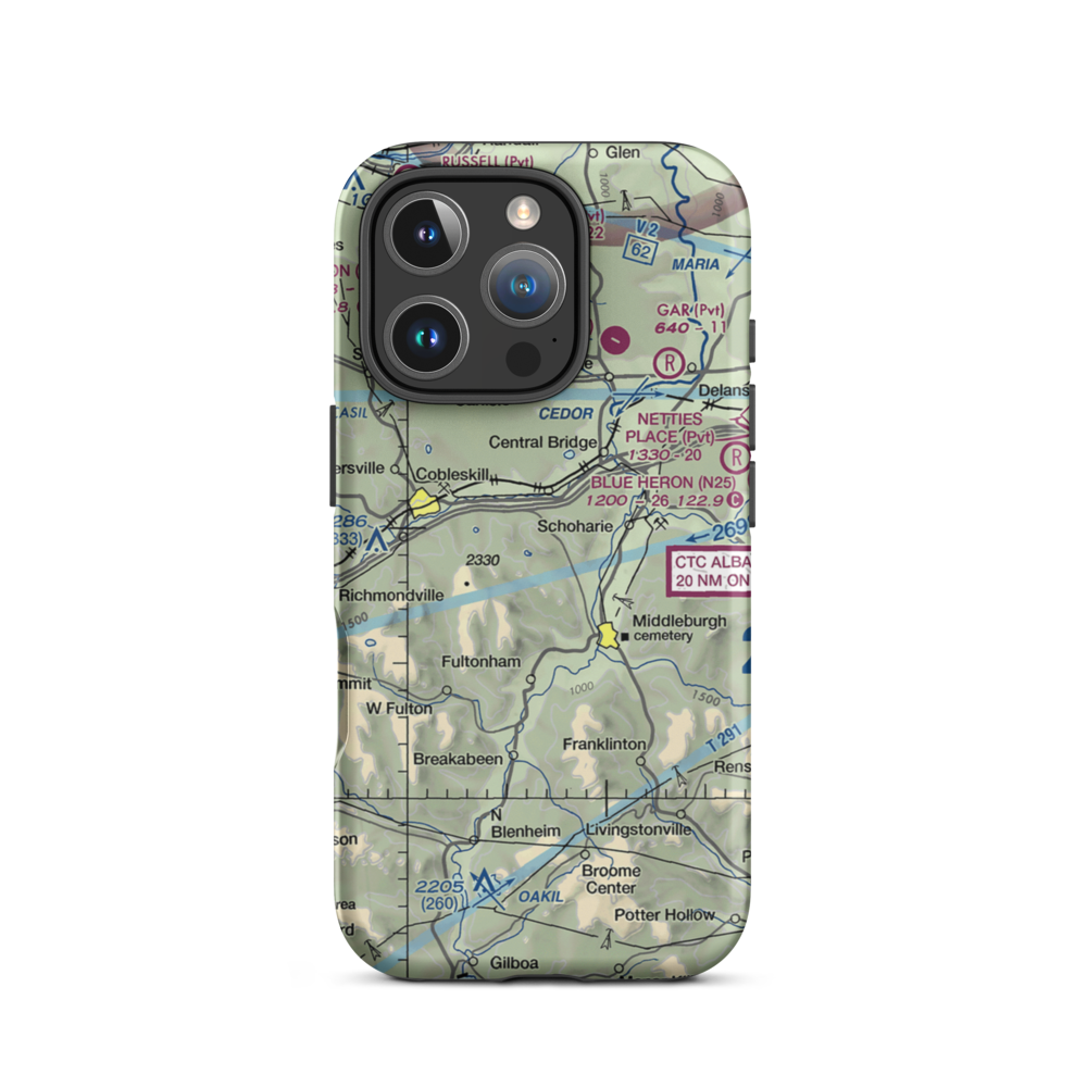 Valley View Airport (7NK0) VFR Sectional  Tough iPhone Case iPhone 16 Pro model shown