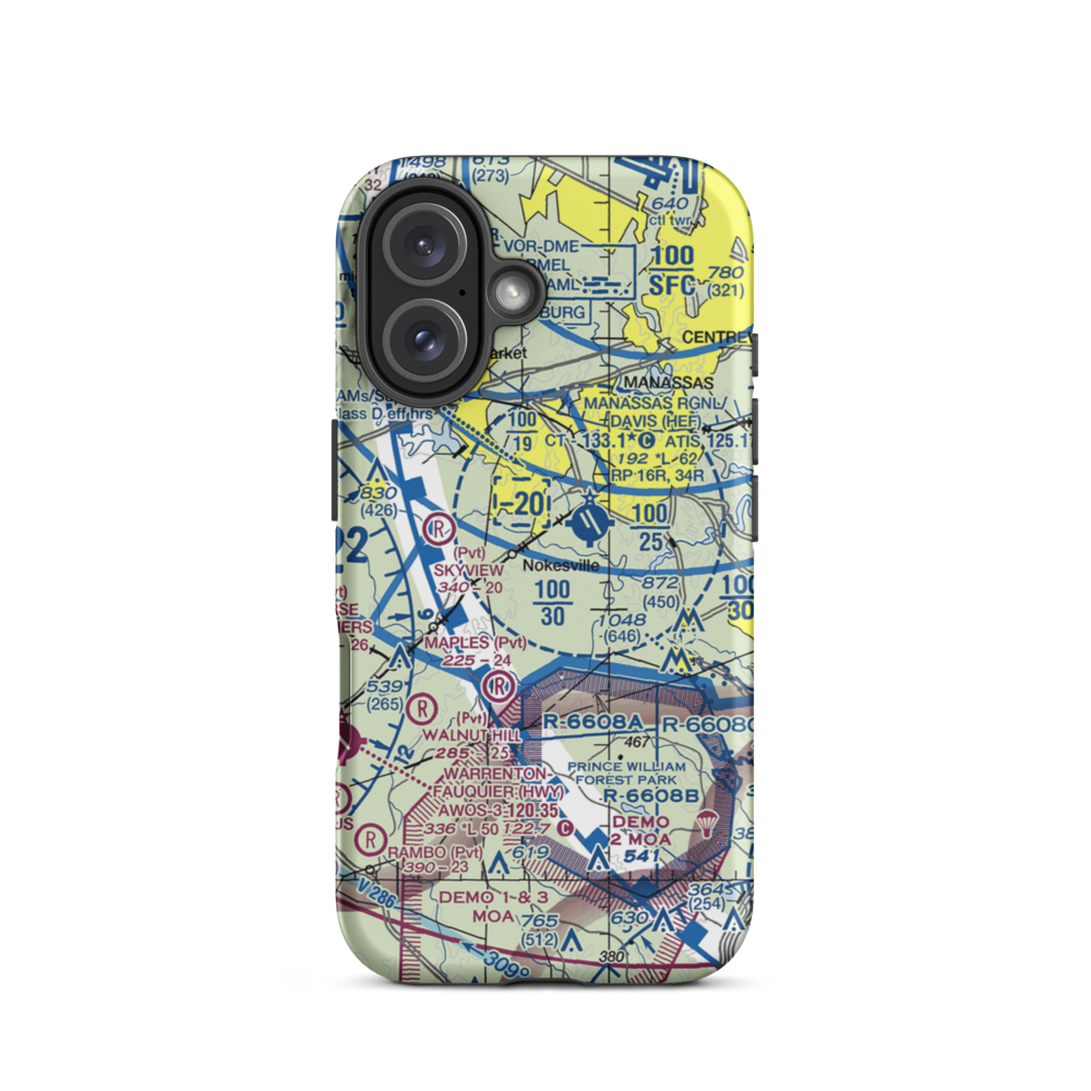 Valley View Airport (VA87) VFR Sectional  Tough iPhone Case iPhone 16 model shown