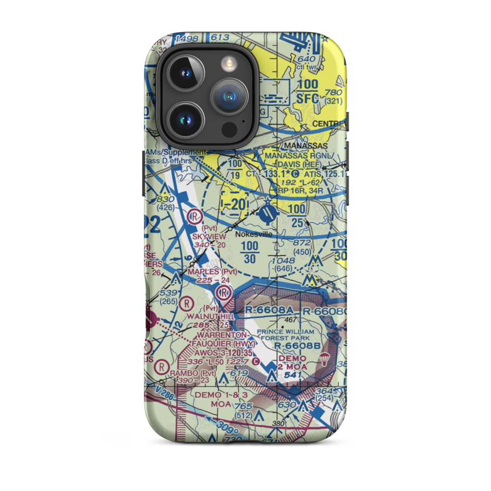 Valley View Airport (VA87) VFR Sectional  Tough iPhone Case iPhone 16 Pro Max model shown