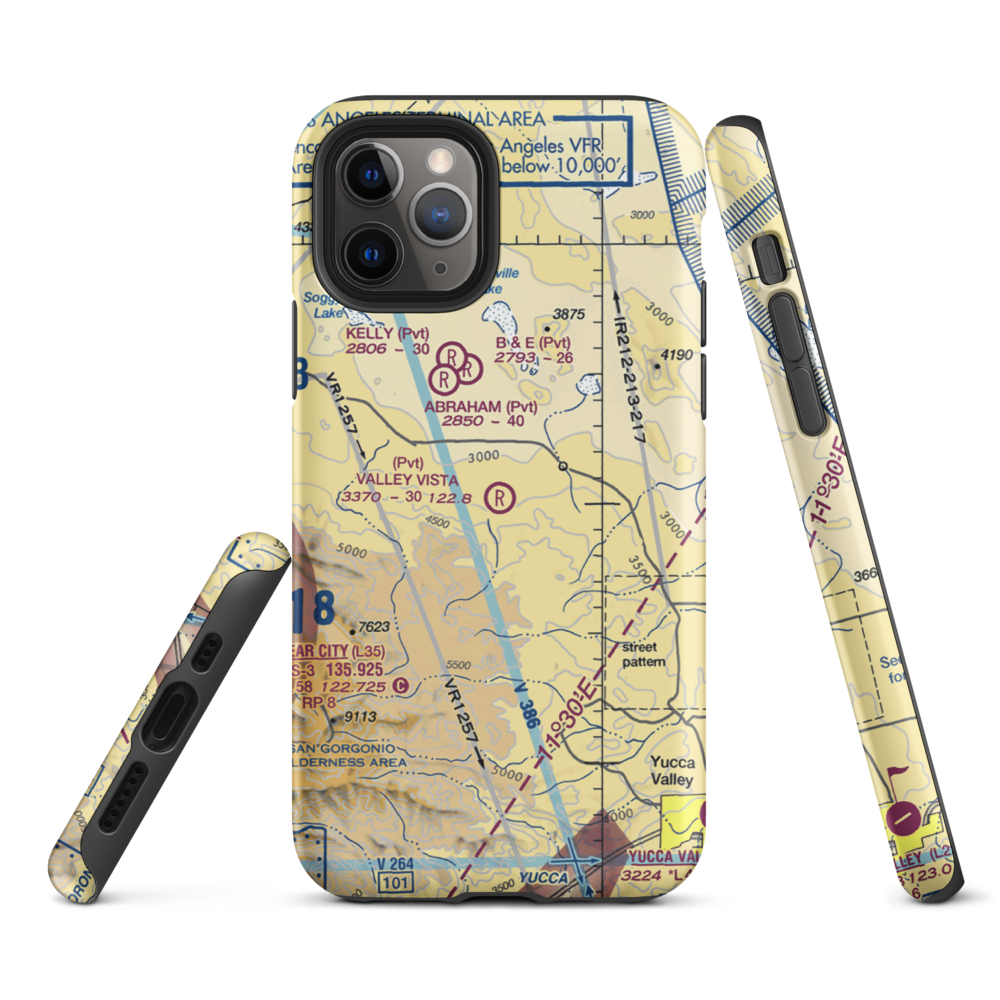 Valley Vista Airport (6CA5) VFR Sectional  Tough iPhone Case iPhone 11 Pro model shown