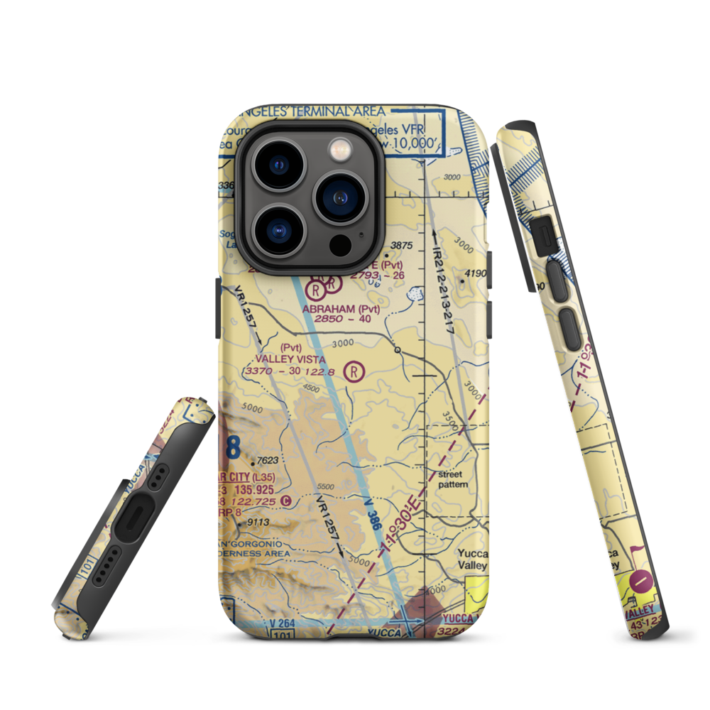 Valley Vista Airport (6CA5) VFR Sectional  Tough iPhone Case iPhone 14 Pro model shown