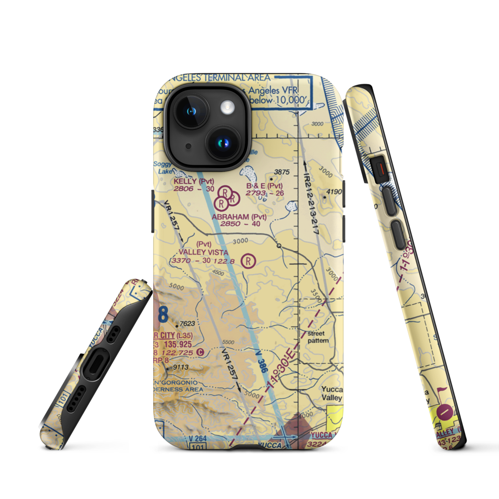 Valley Vista Airport (6CA5) VFR Sectional  Tough iPhone Case iPhone 15 model shown