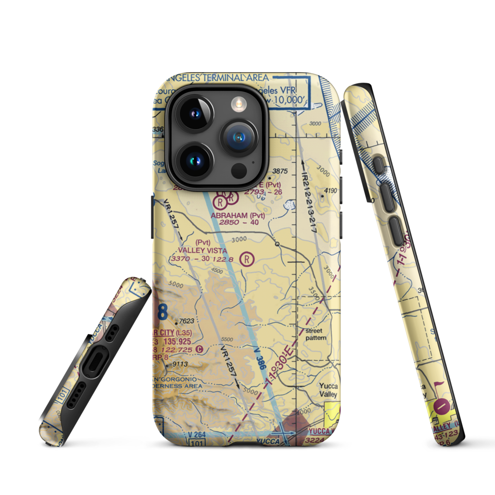 Valley Vista Airport (6CA5) VFR Sectional  Tough iPhone Case iPhone 15 Pro model shown
