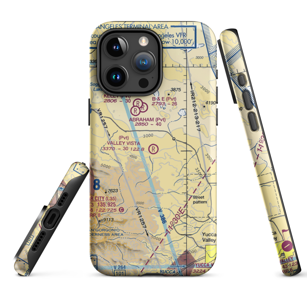 Valley Vista Airport (6CA5) VFR Sectional  Tough iPhone Case iPhone 15 Pro Max model shown