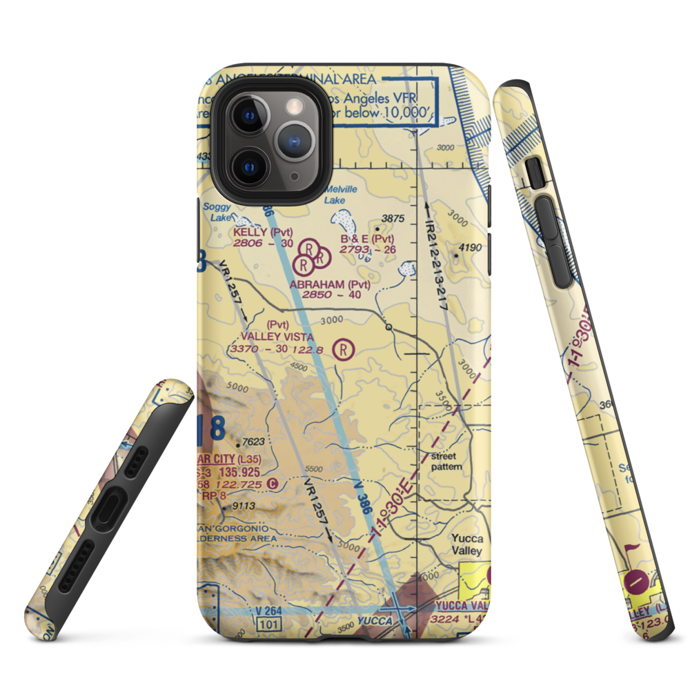 Valley Vista Airport (6CA5) VFR Sectional  Tough iPhone Case iPhone 11 Pro Max model shown