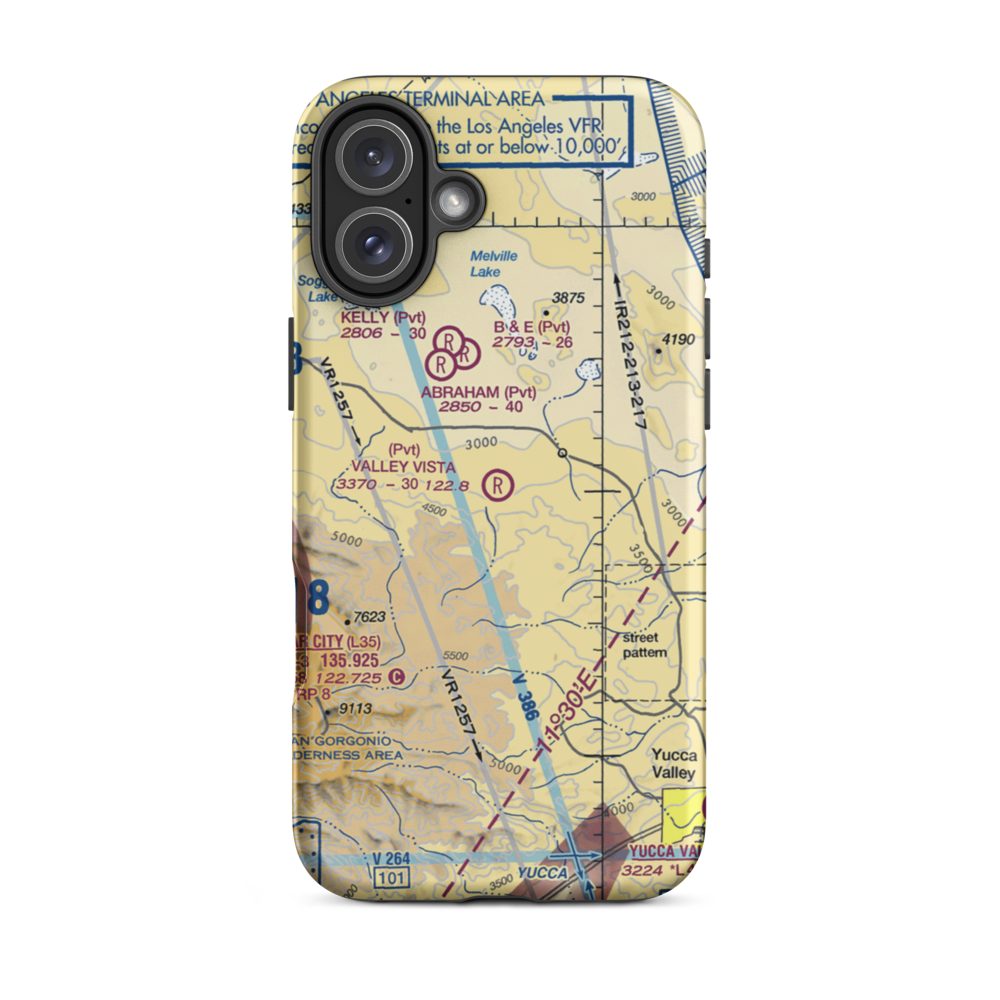 Valley Vista Airport (6CA5) VFR Sectional  Tough iPhone Case iPhone 16 Plus model shown