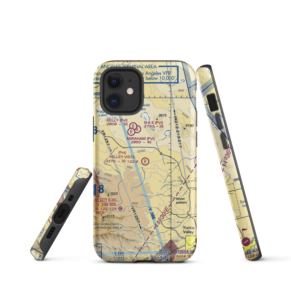 Valley Vista Airport (6CA5) VFR Sectional  Tough iPhone Case iPhone 12 mini model shown