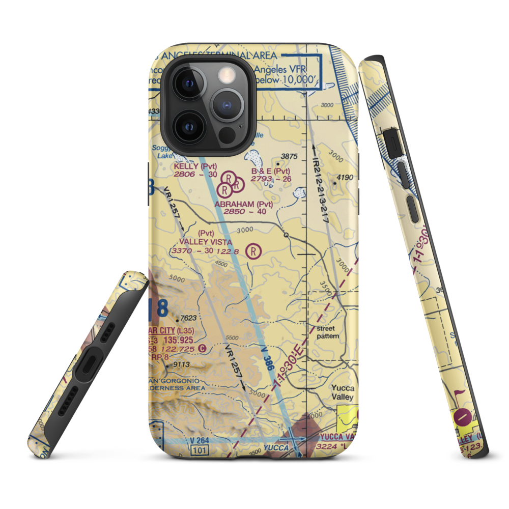 Valley Vista Airport (6CA5) VFR Sectional  Tough iPhone Case iPhone 12 Pro Max model shown
