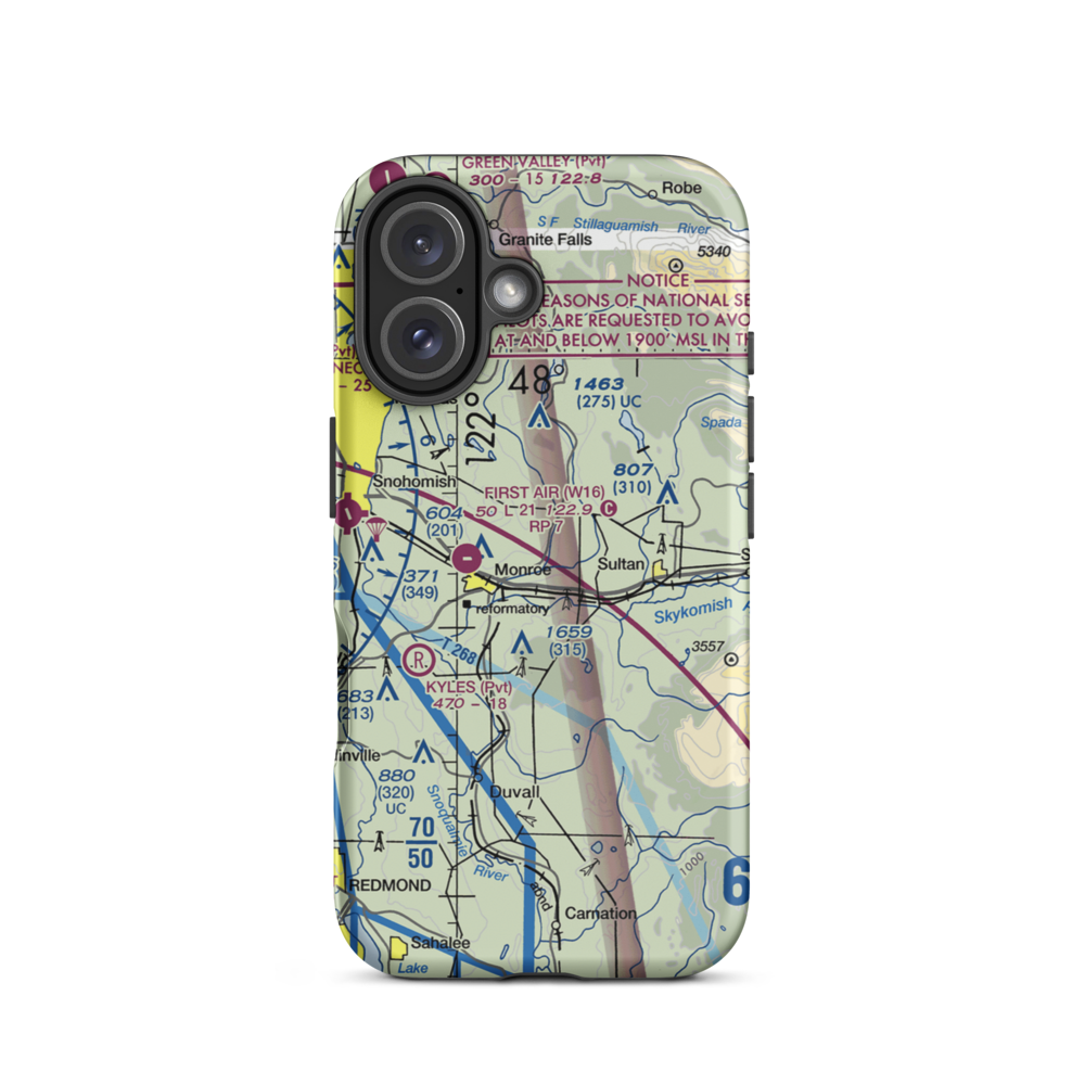 Van De Plasch Airport (WN20) VFR Sectional  Tough iPhone Case iPhone 16 model shown