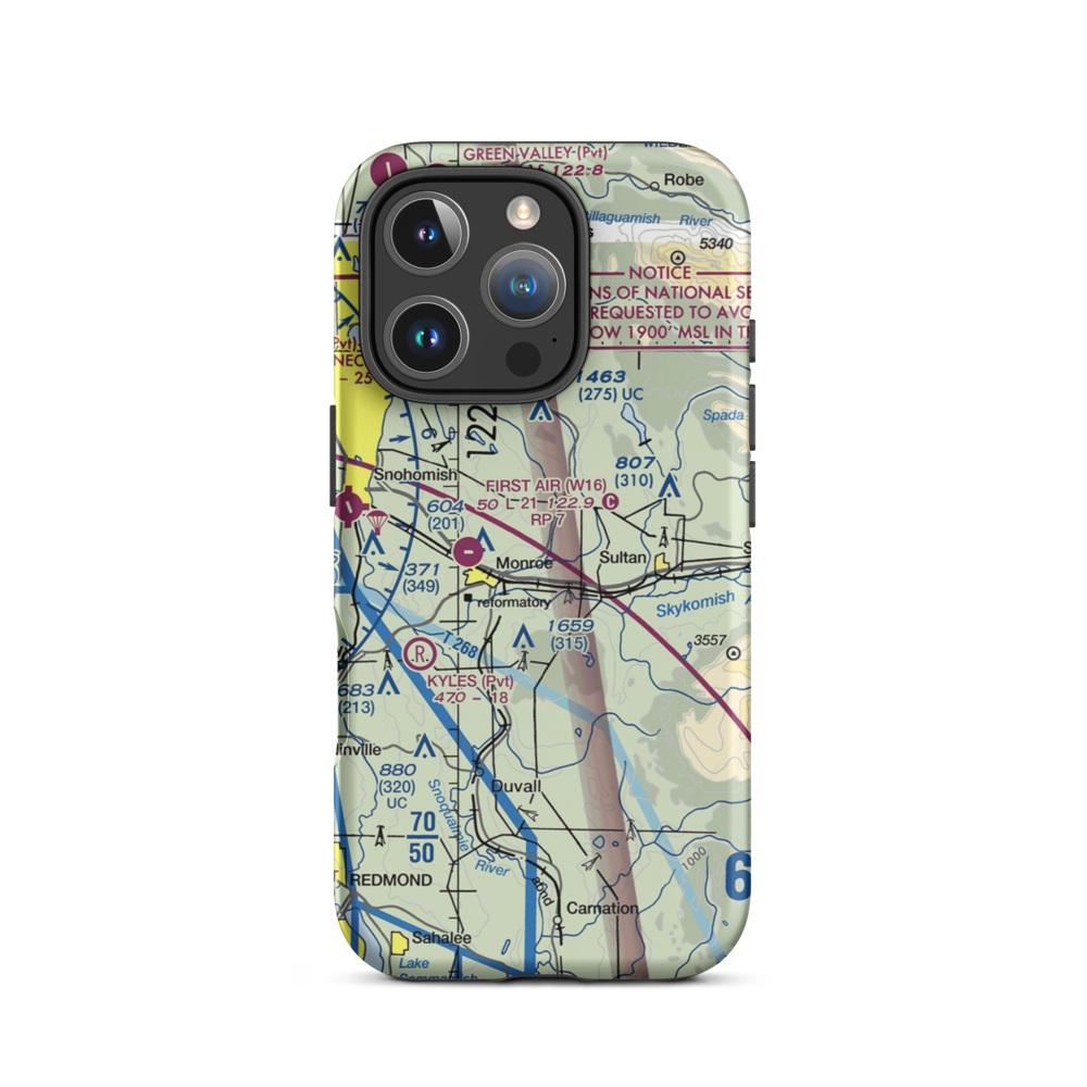 Van De Plasch Airport (WN20) VFR Sectional  Tough iPhone Case iPhone 16 Pro model shown