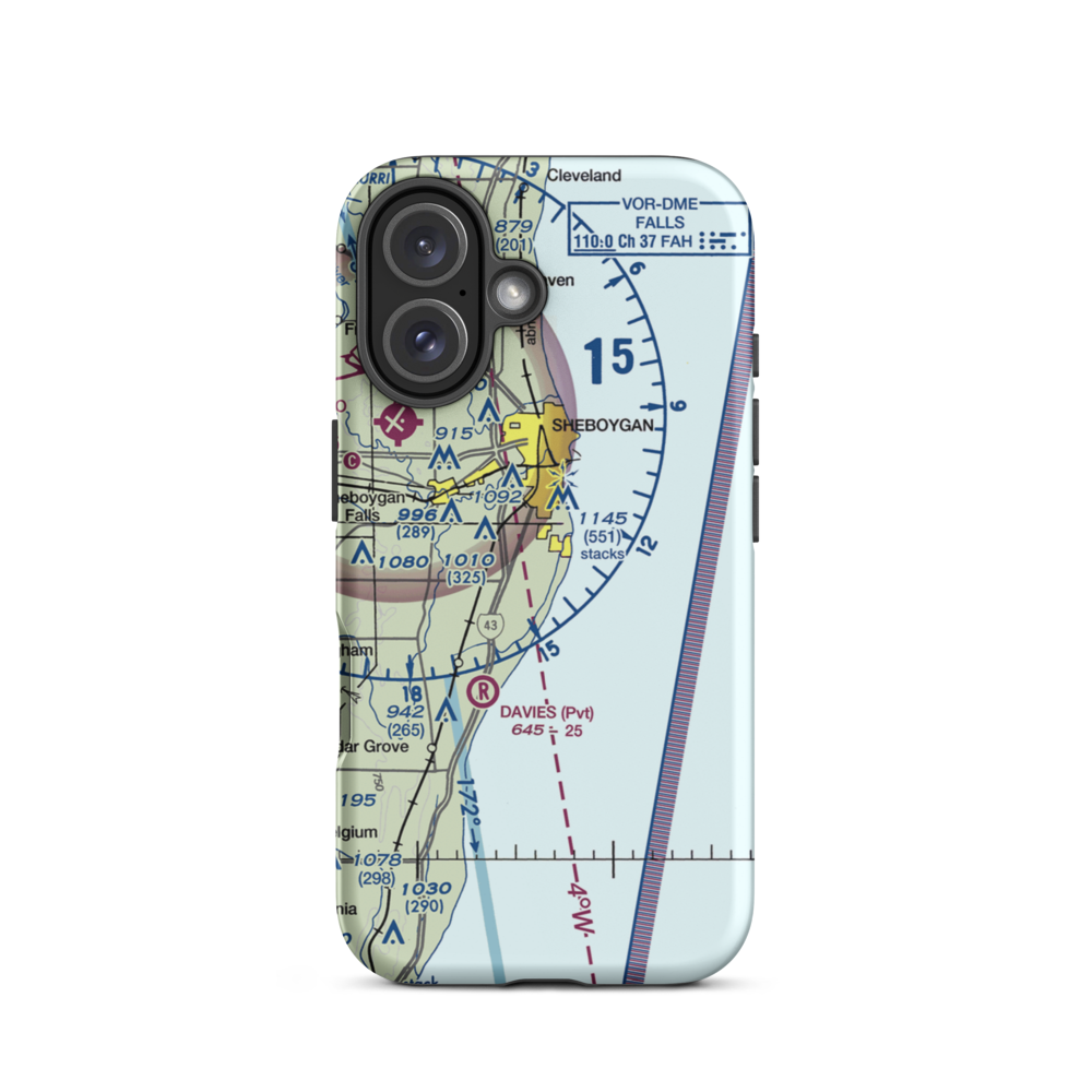 Van Der Vaart Airport (WN03) VFR Sectional  Tough iPhone Case iPhone 16 model shown