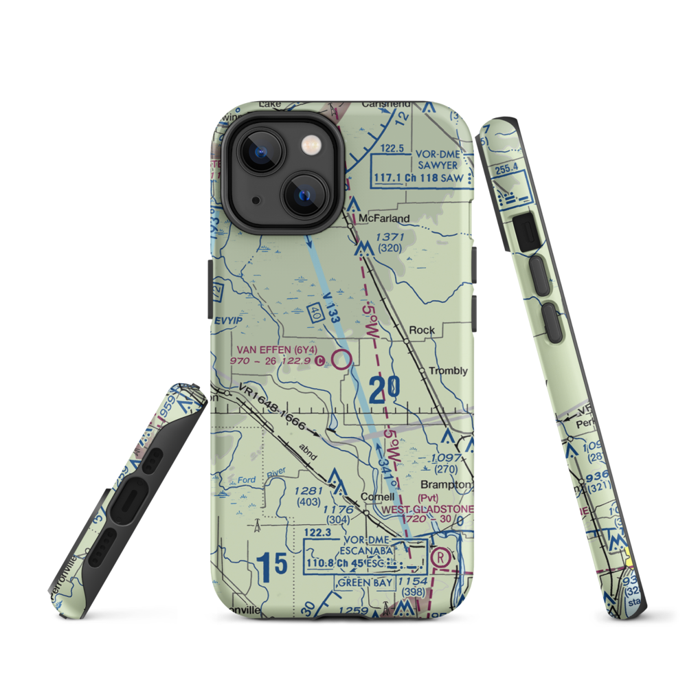Van Effen Field (6Y4) VFR Sectional  Tough iPhone Case iPhone 14 model shown