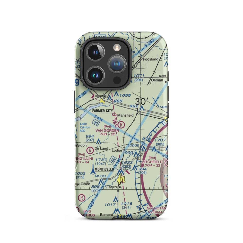 Van Gorder Airport (04IS) VFR Sectional  Tough iPhone Case iPhone 16 Pro model shown