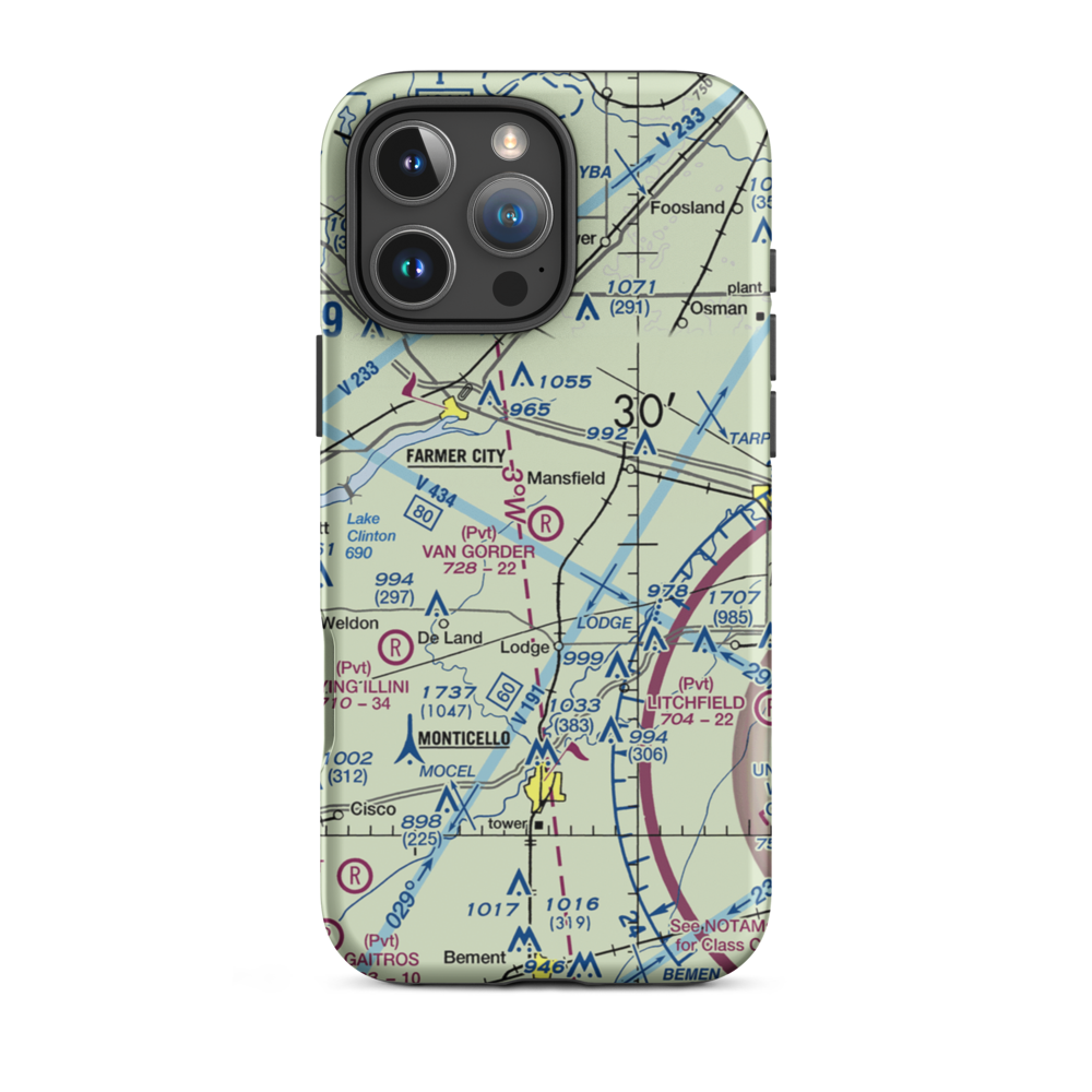 Van Gorder Airport (04IS) VFR Sectional  Tough iPhone Case iPhone 16 Pro Max model shown