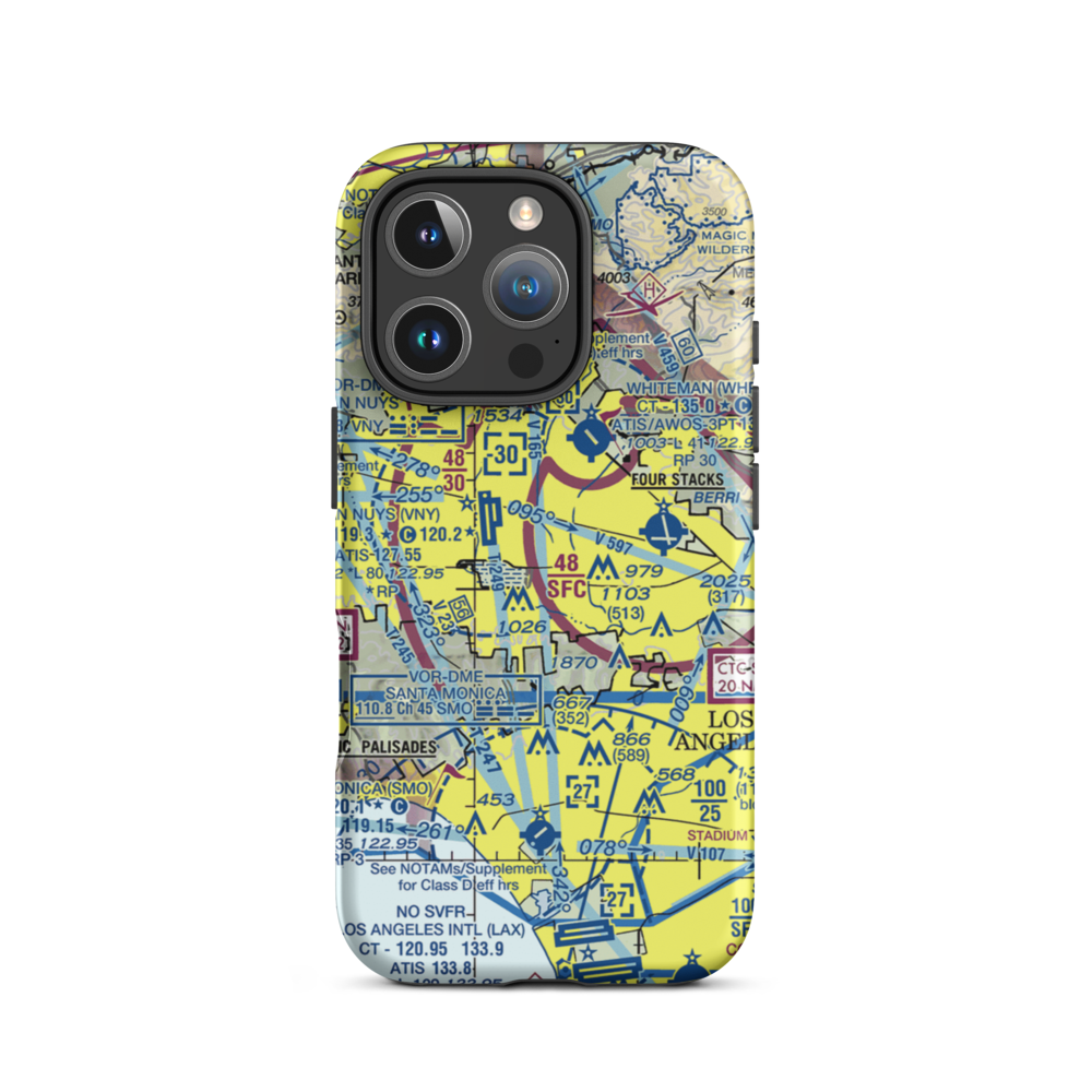 Van Nuys County Court Heliport (43L) VFR Sectional  Tough iPhone Case iPhone 16 Pro model shown
