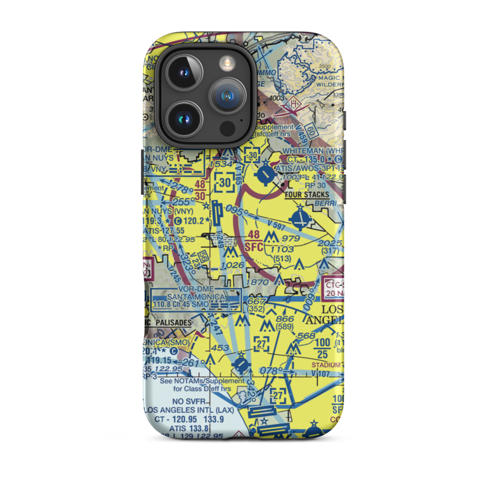 Van Nuys County Court Heliport (43L) VFR Sectional  Tough iPhone Case iPhone 16 Pro Max model shown