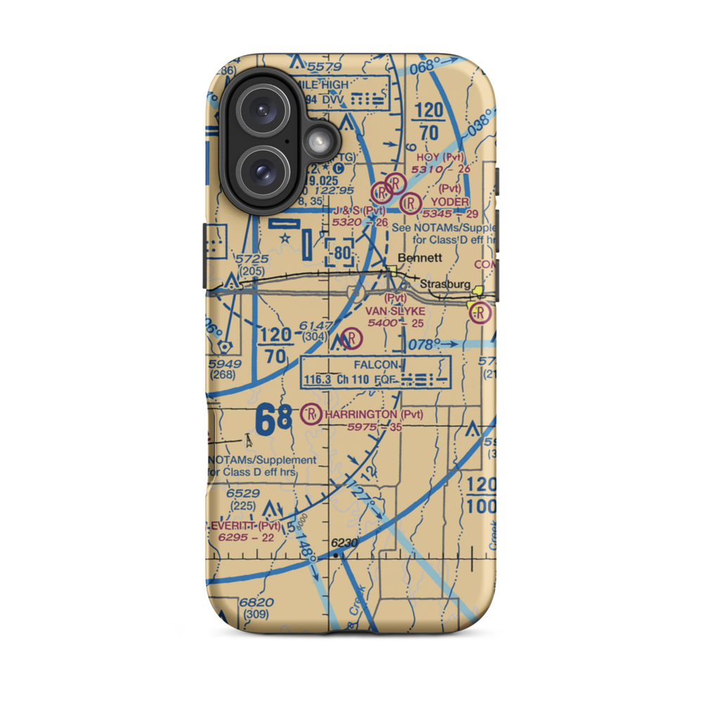 Van Slyke Field (9CO2) VFR Sectional  Tough iPhone Case iPhone 16 Plus model shown