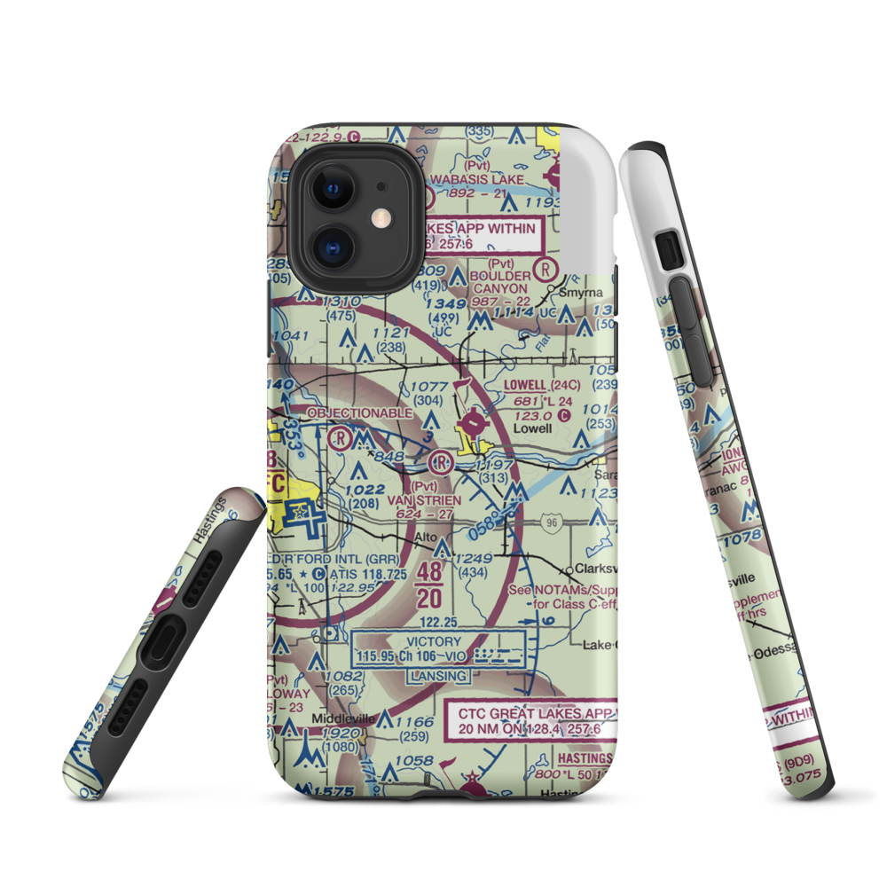 Van Strien Airport (26MI) VFR Sectional  Tough iPhone Case iPhone 11 model shown
