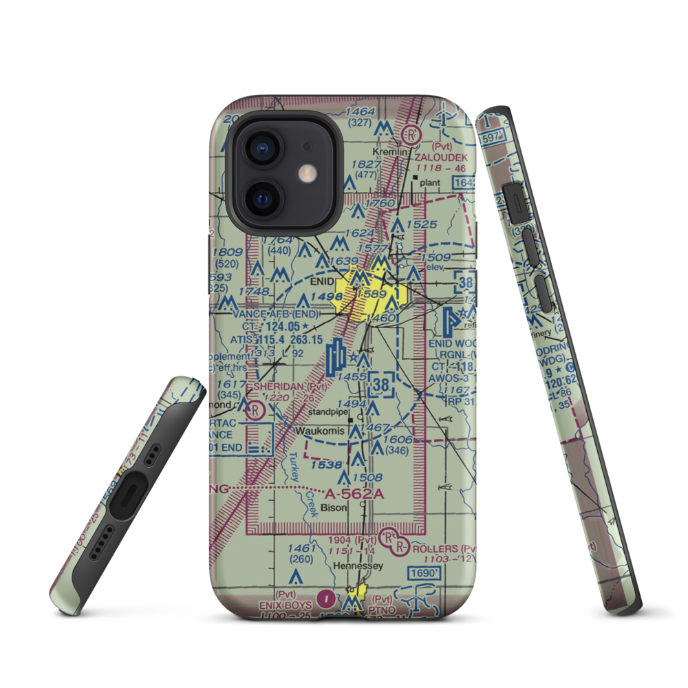 Vance Air Force Base (END) VFR Sectional  Tough iPhone Case iPhone 12 model shown