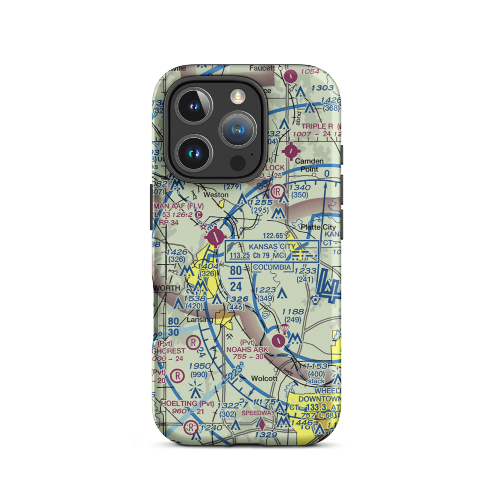 Vandahl Airport (MU71) VFR Sectional  Tough iPhone Case iPhone 16 Pro model shown