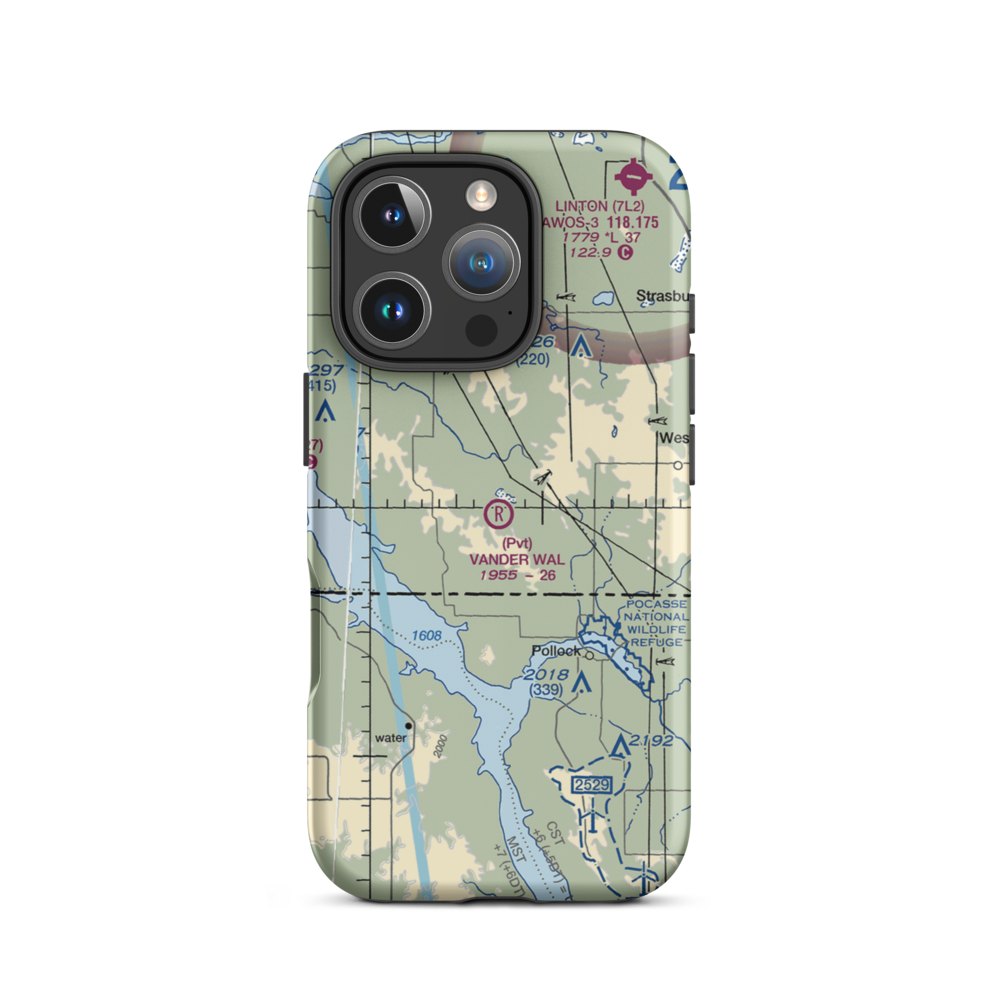 Vander Wal Private Airport (SD74) VFR Sectional  Tough iPhone Case iPhone 16 Pro model shown