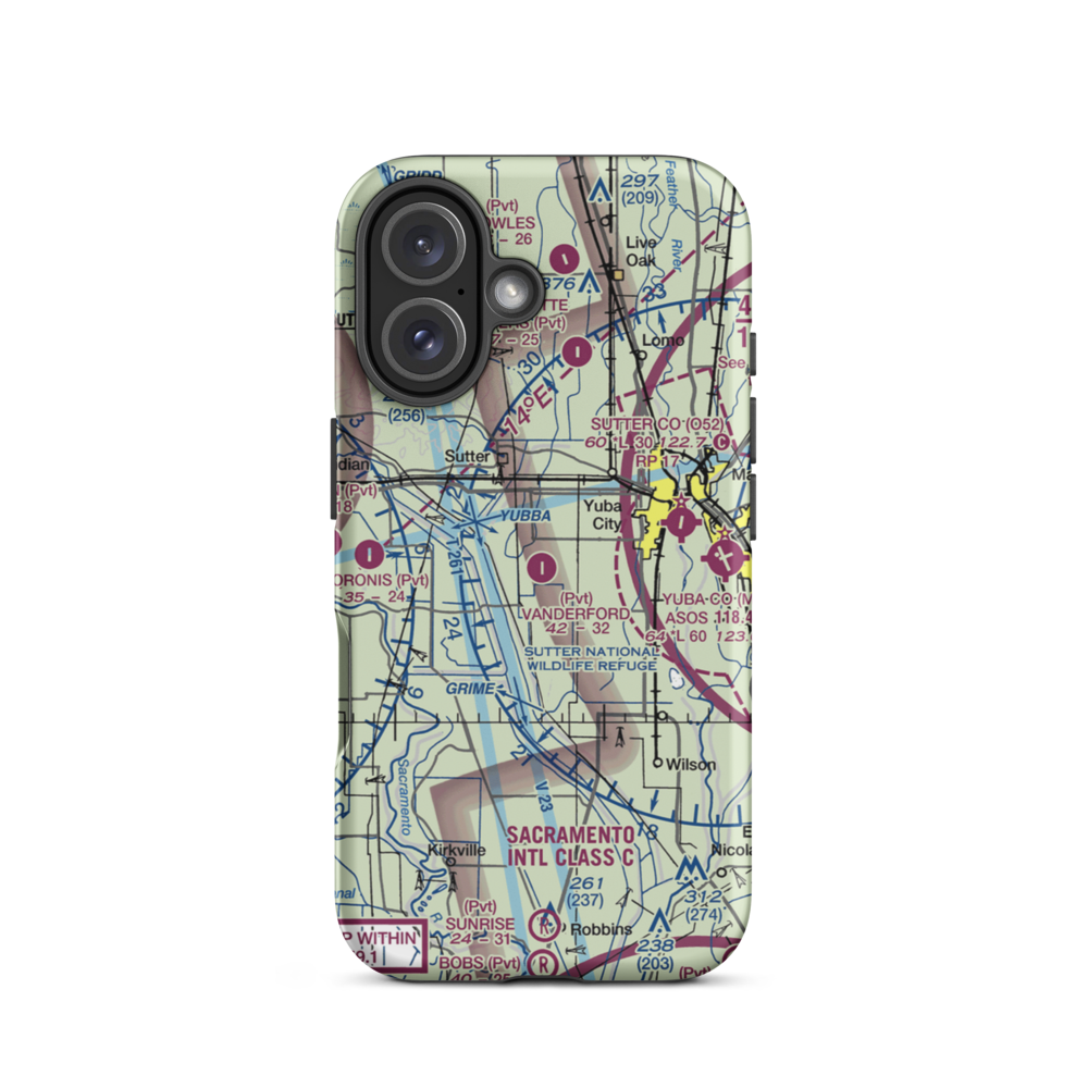 Vanderford Ranch Company Airport (CA73) VFR Sectional  Tough iPhone Case iPhone 16 model shown