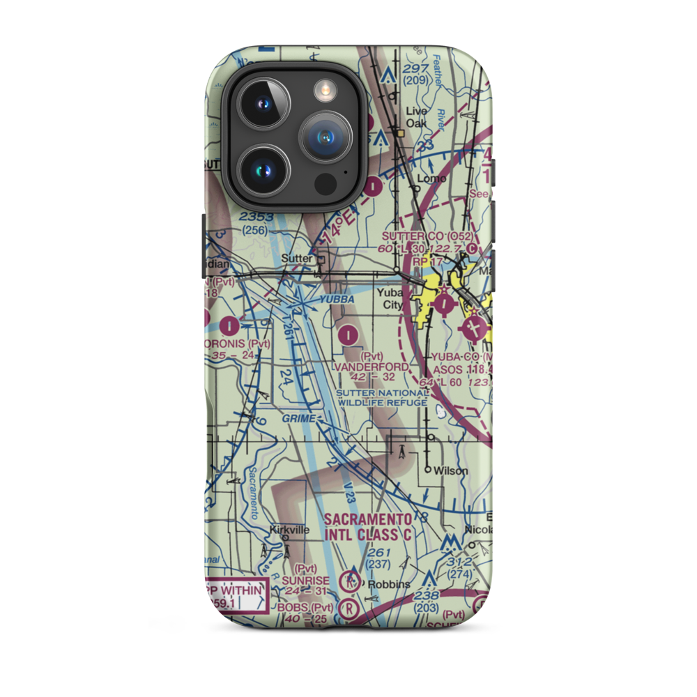 Vanderford Ranch Company Airport (CA73) VFR Sectional  Tough iPhone Case iPhone 16 Pro Max model shown
