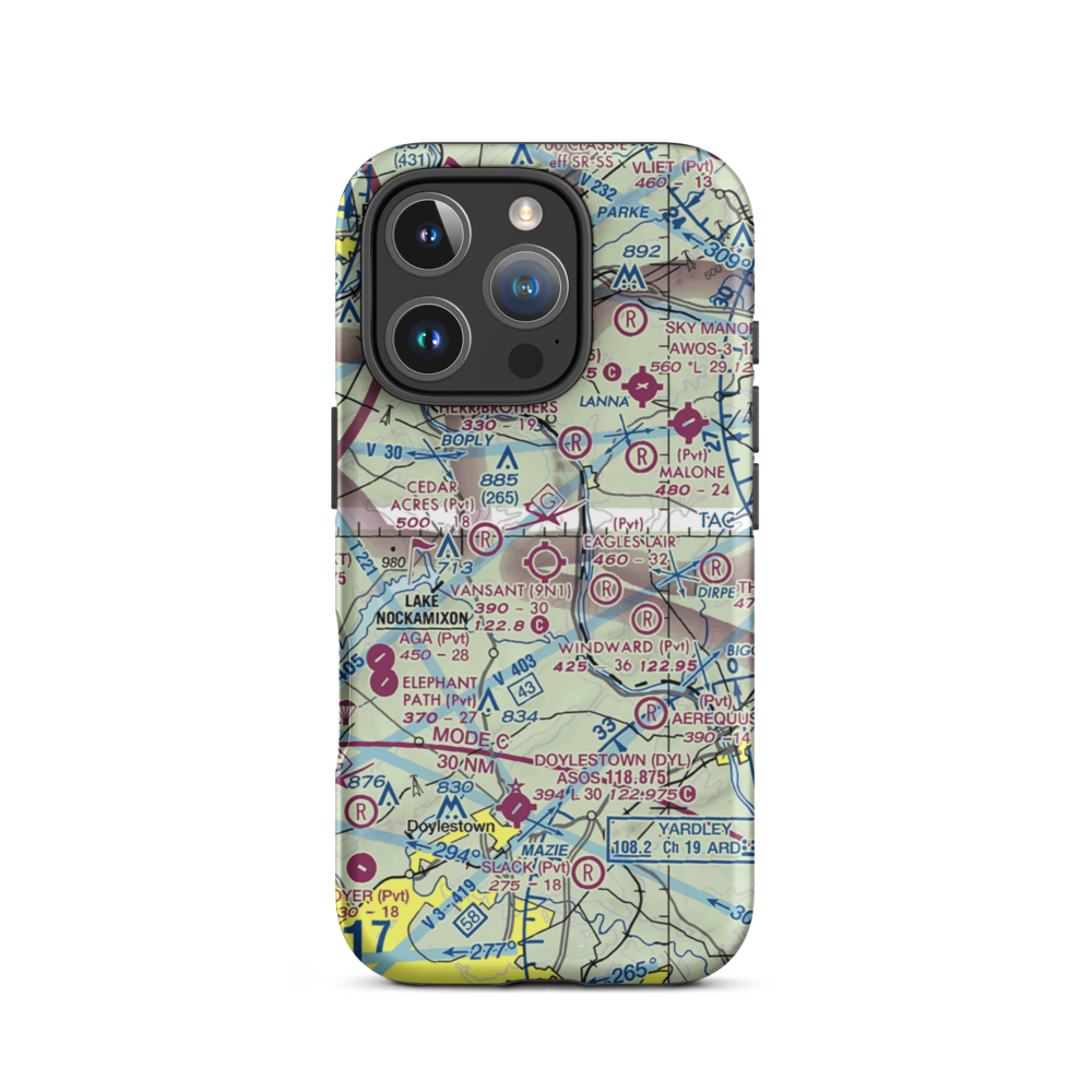 Vansant Airport (9N1) VFR Sectional  Tough iPhone Case iPhone 16 Pro model shown