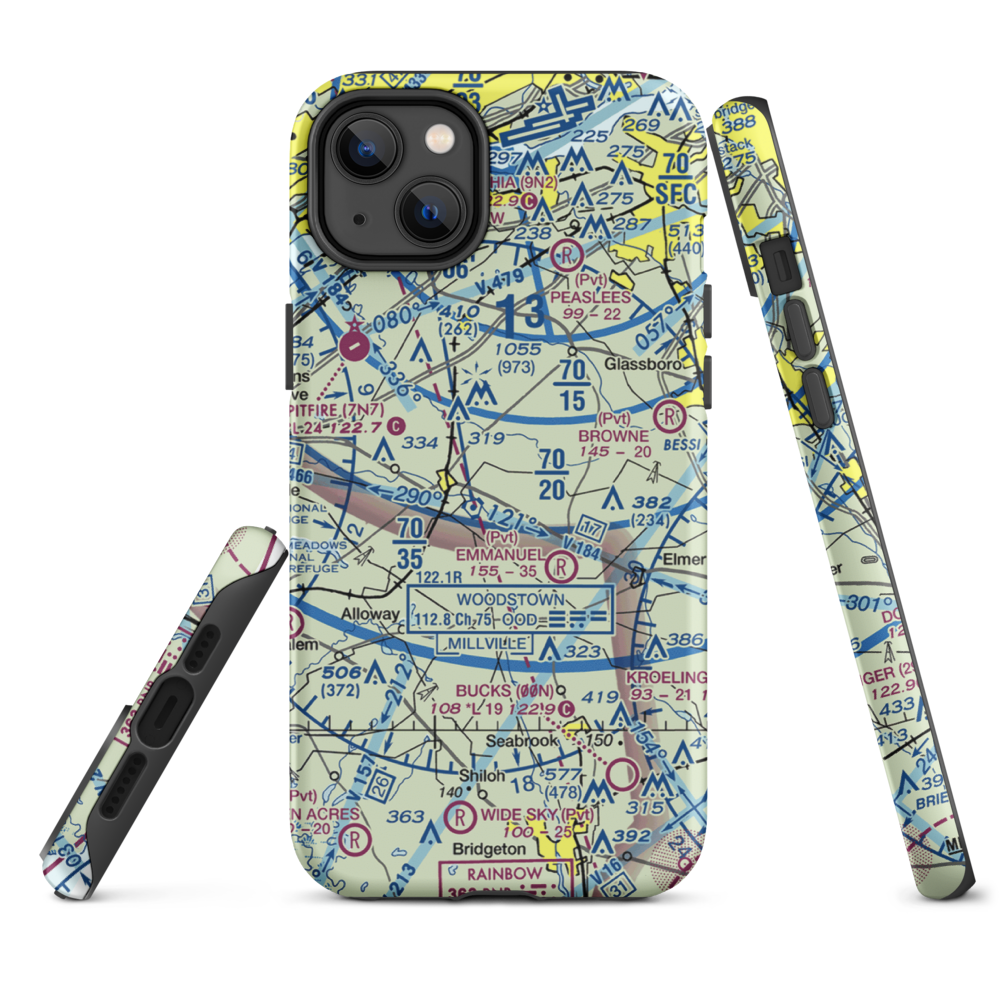 Var-Sky Airport (JY08) VFR Sectional  Tough iPhone Case iPhone 14 Plus model shown