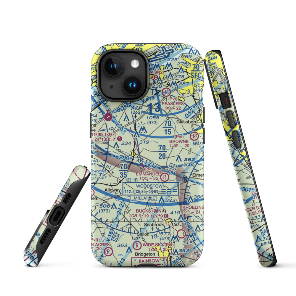 Var-Sky Airport (JY08) VFR Sectional  Tough iPhone Case iPhone 15 model shown
