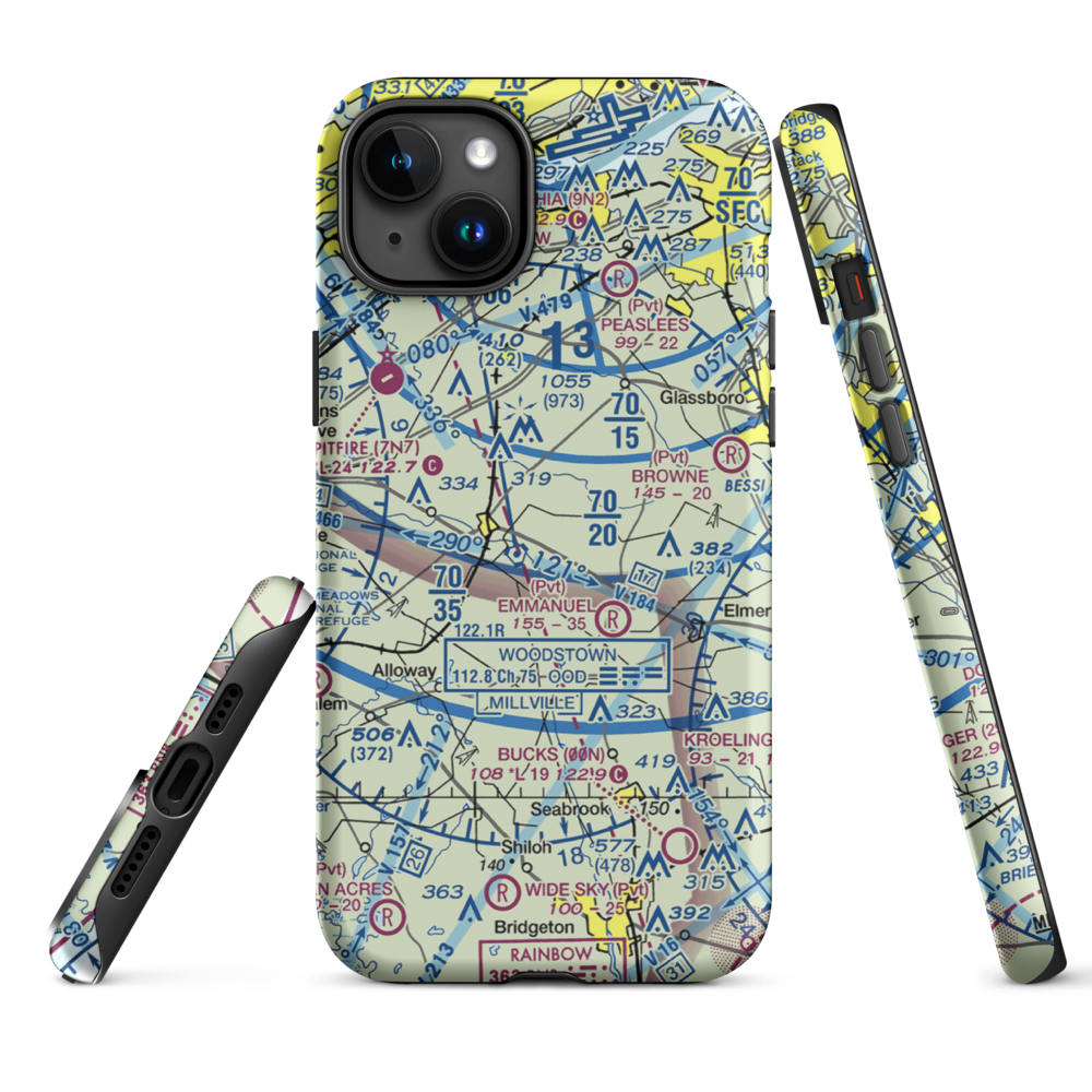 Var-Sky Airport (JY08) VFR Sectional  Tough iPhone Case iPhone 15 Plus model shown