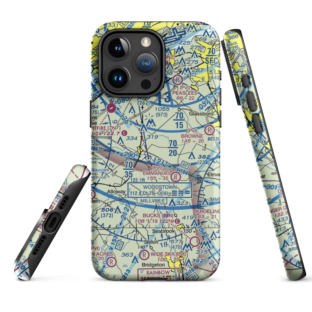 Var-Sky Airport (JY08) VFR Sectional  Tough iPhone Case iPhone 15 Pro Max model shown