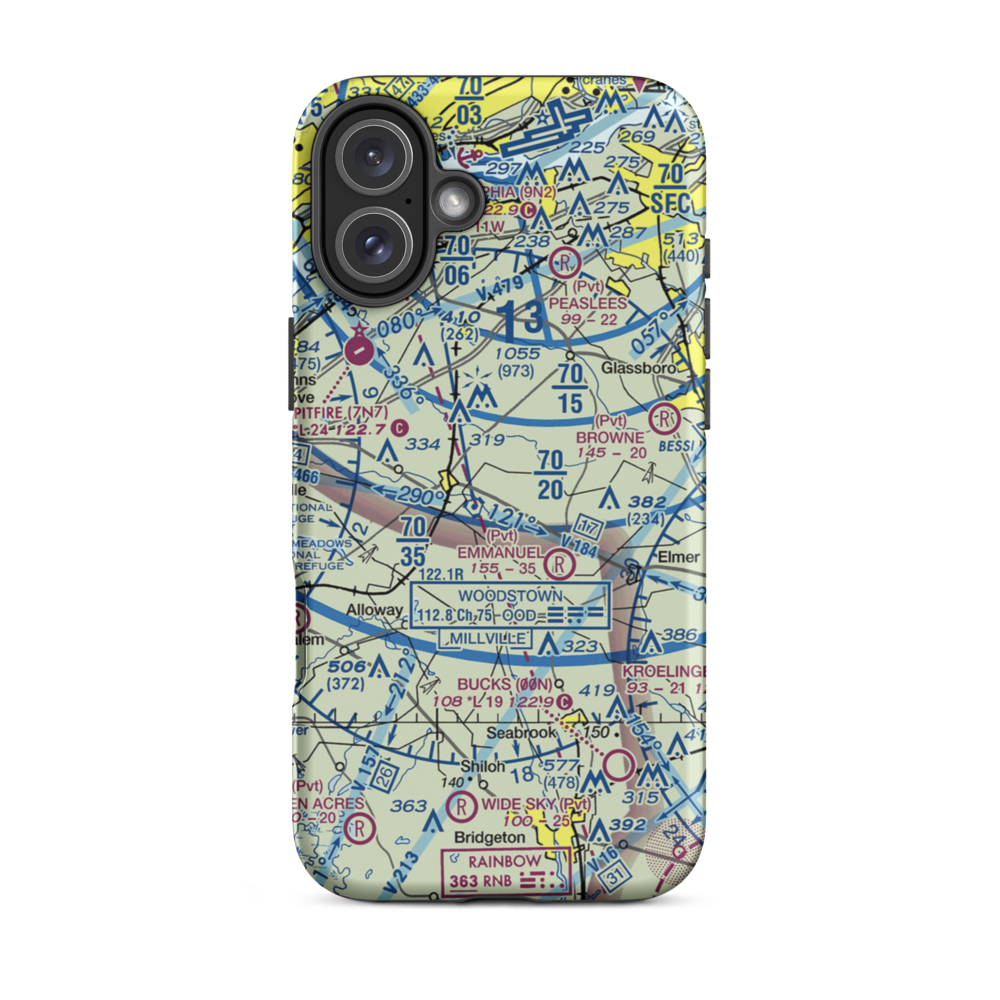 Var-Sky Airport (JY08) VFR Sectional  Tough iPhone Case iPhone 16 Plus model shown