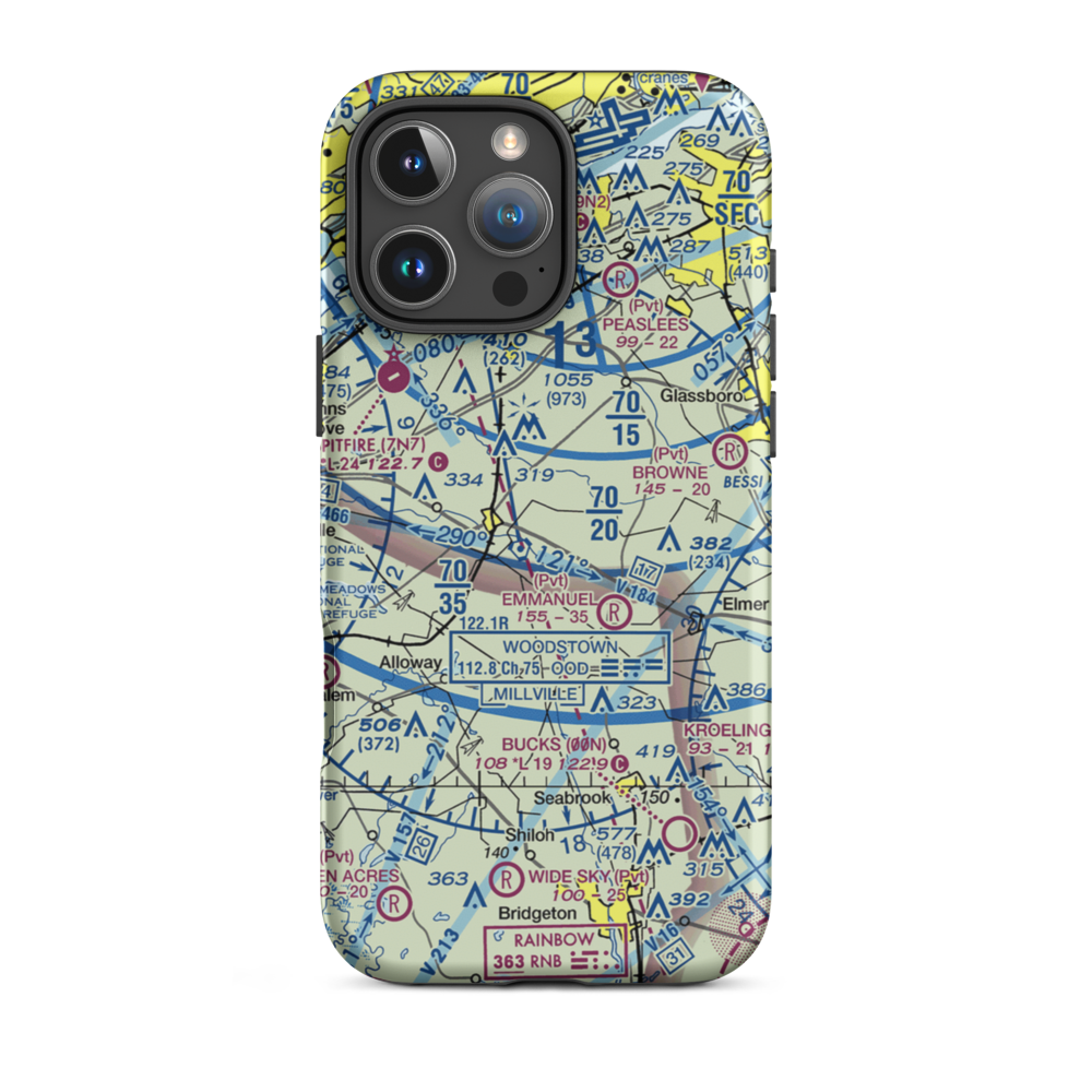 Var-Sky Airport (JY08) VFR Sectional  Tough iPhone Case iPhone 16 Pro Max model shown