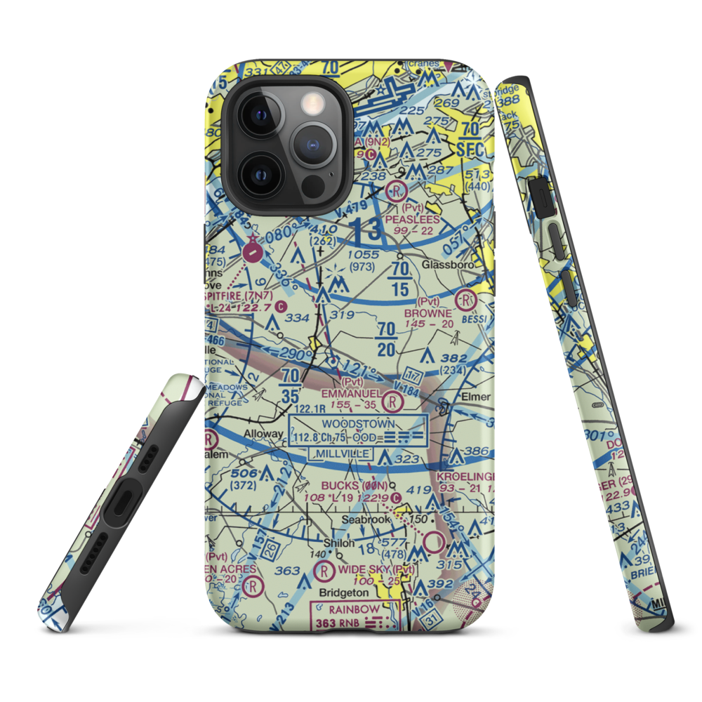 Var-Sky Airport (JY08) VFR Sectional  Tough iPhone Case iPhone 12 Pro Max model shown