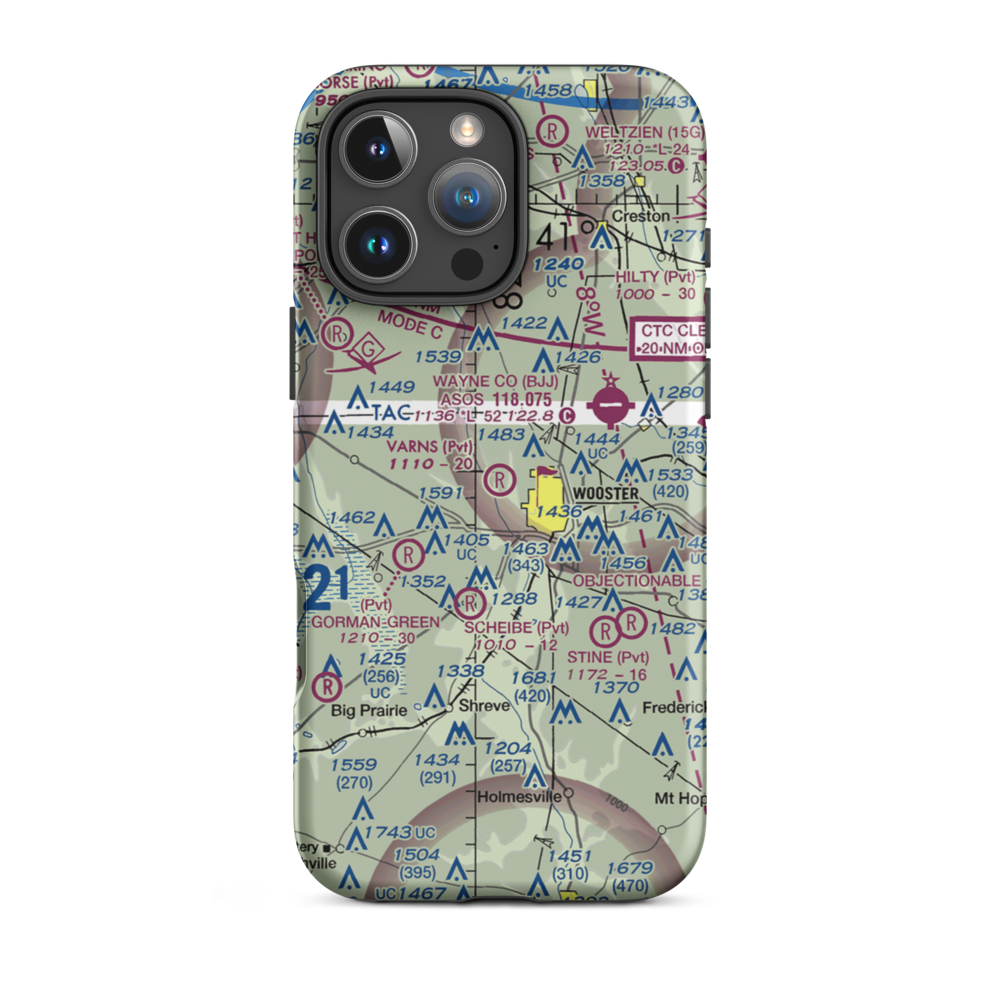 Varns Farms Airport (OI07) VFR Sectional  Tough iPhone Case iPhone 16 Pro Max model shown