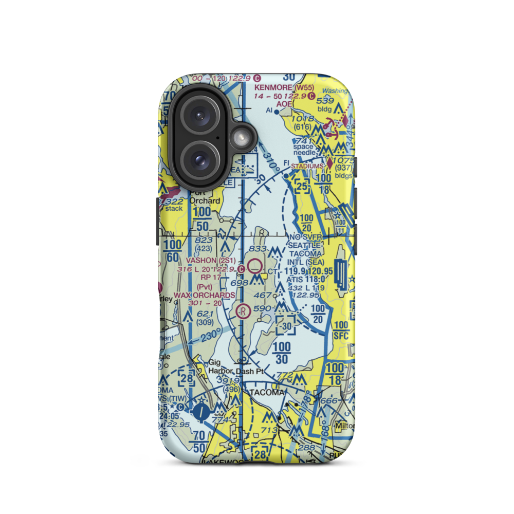 Vashon Municipal Airport (2S1) VFR Sectional  Tough iPhone Case iPhone 16 model shown