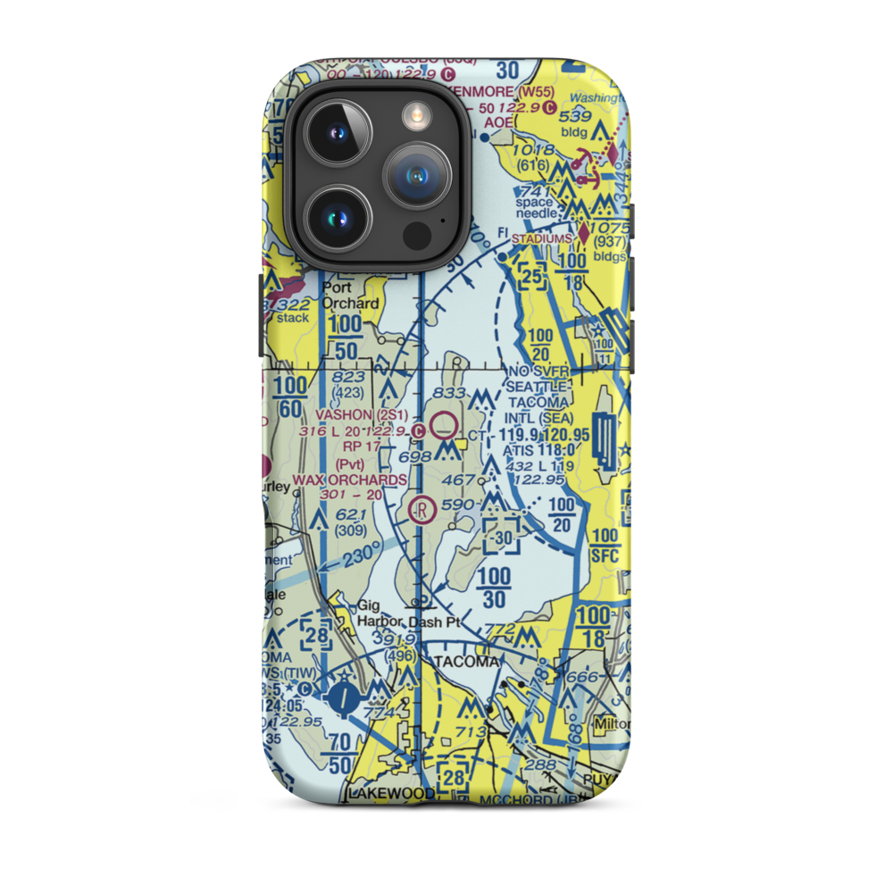 Vashon Municipal Airport (2S1) VFR Sectional  Tough iPhone Case iPhone 16 Pro Max model shown