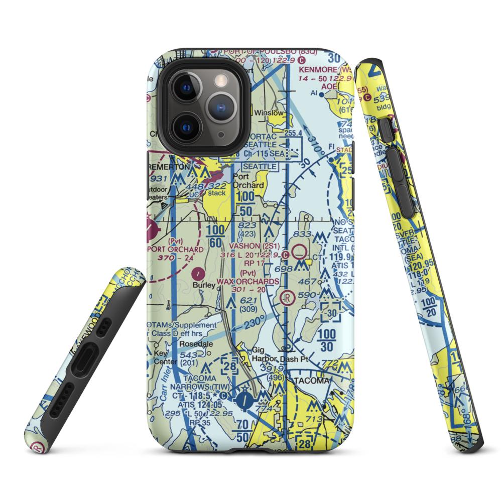 Vaughan Ranch Airfield (WN13) VFR Sectional  Tough iPhone Case iPhone 11 Pro model shown