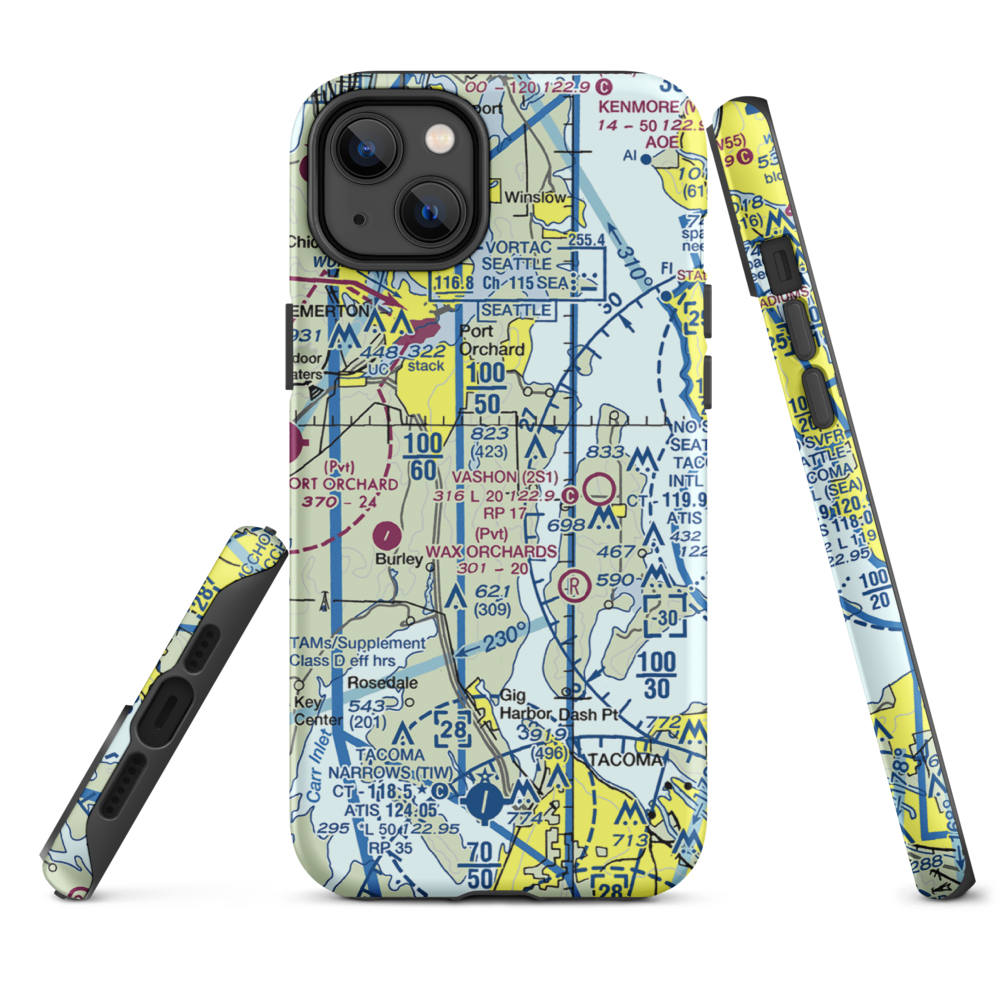 Vaughan Ranch Airfield (WN13) VFR Sectional  Tough iPhone Case iPhone 14 Plus model shown