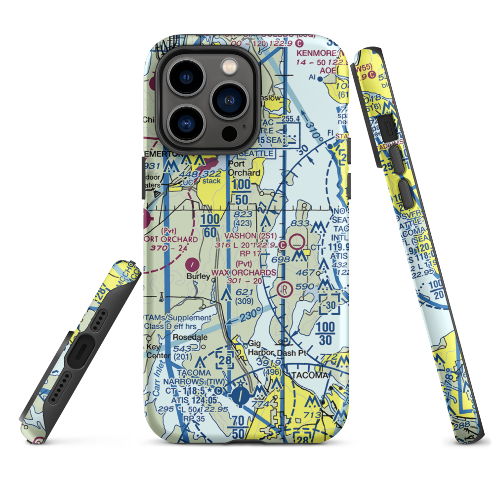 Vaughan Ranch Airfield (WN13) VFR Sectional  Tough iPhone Case iPhone 14 Pro Max model shown
