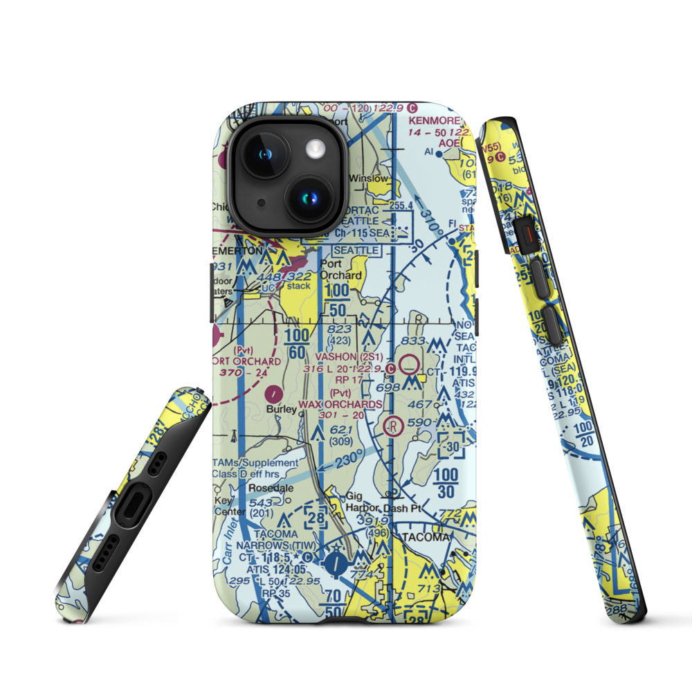 Vaughan Ranch Airfield (WN13) VFR Sectional  Tough iPhone Case iPhone 15 model shown
