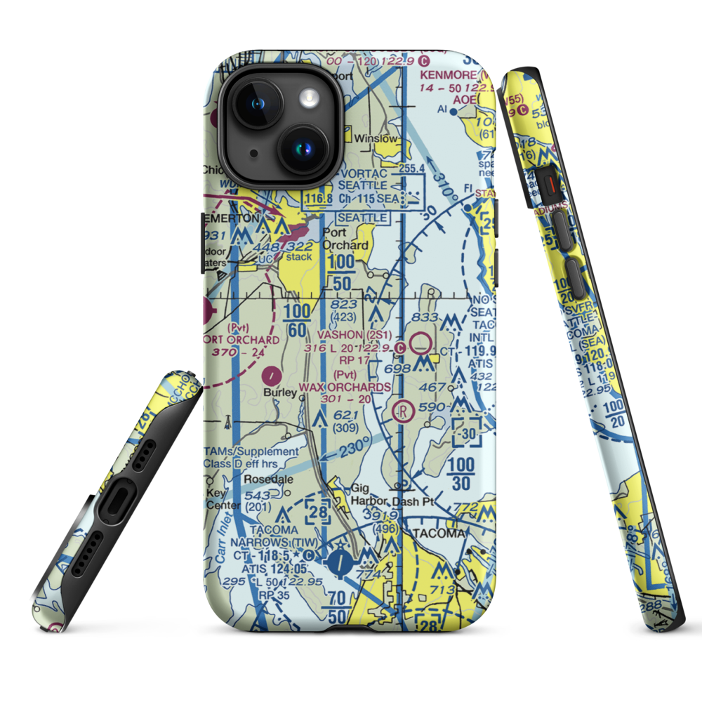 Vaughan Ranch Airfield (WN13) VFR Sectional  Tough iPhone Case iPhone 15 Plus model shown