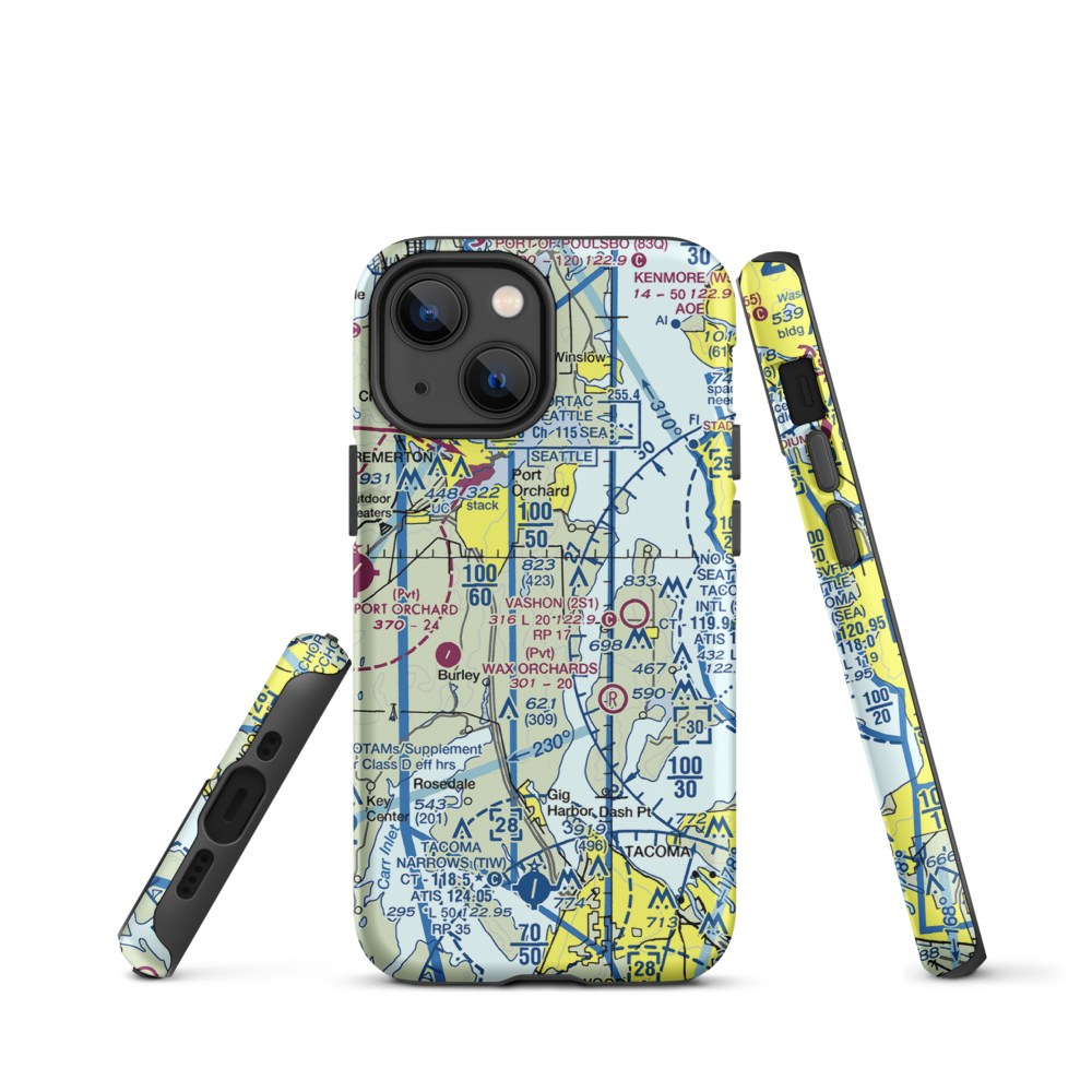 Vaughan Ranch Airfield (WN13) VFR Sectional  Tough iPhone Case iPhone 13 mini model shown