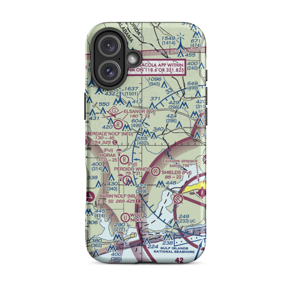 Vaughn Private Airport (AL69) VFR Sectional  Tough iPhone Case iPhone 16 Plus model shown