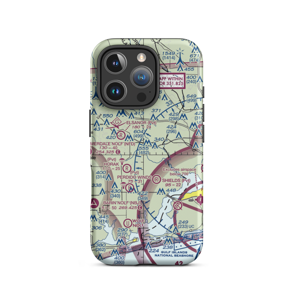 Vaughn Private Airport (AL69) VFR Sectional  Tough iPhone Case iPhone 16 Pro model shown
