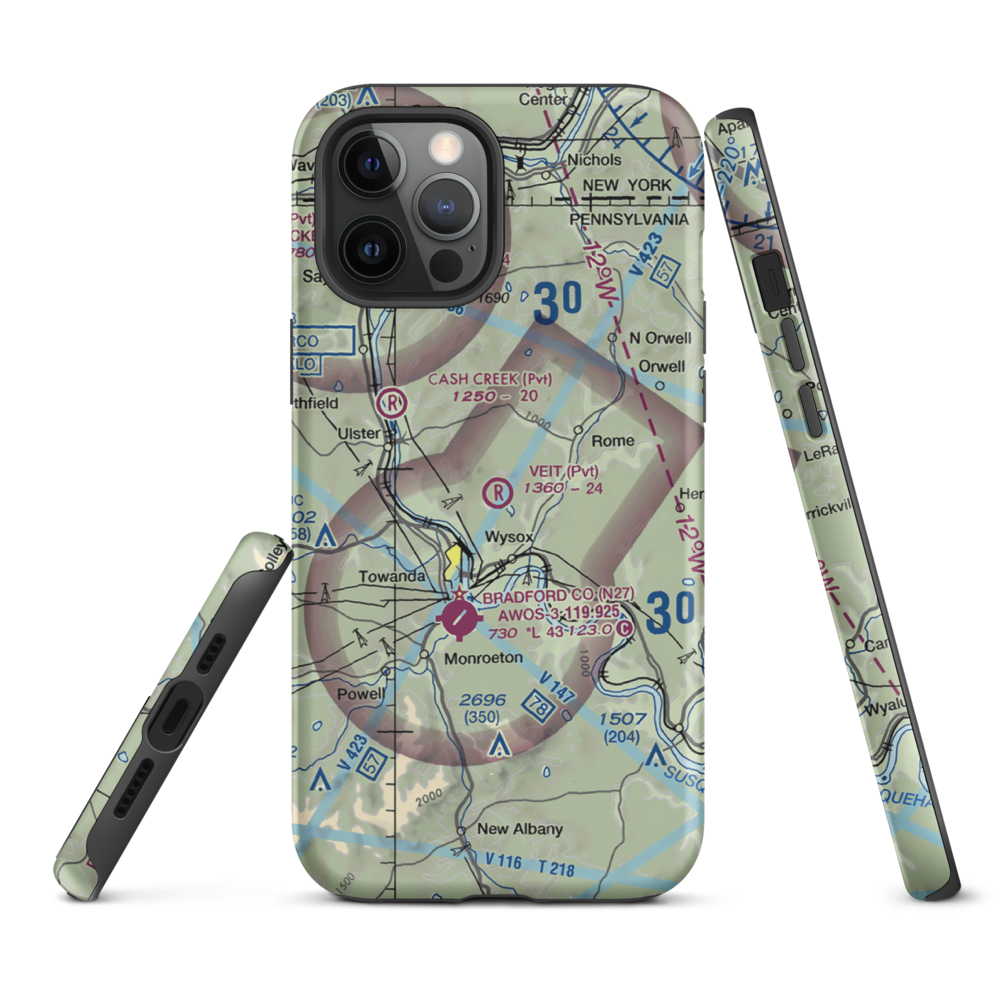 Veit Airport (9PN7) VFR Sectional  Tough iPhone Case iPhone 12 Pro Max model shown
