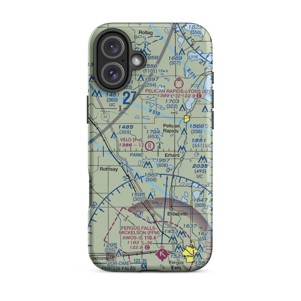 Velo Airstrip (MN95) VFR Sectional  Tough iPhone Case iPhone 16 Plus model shown