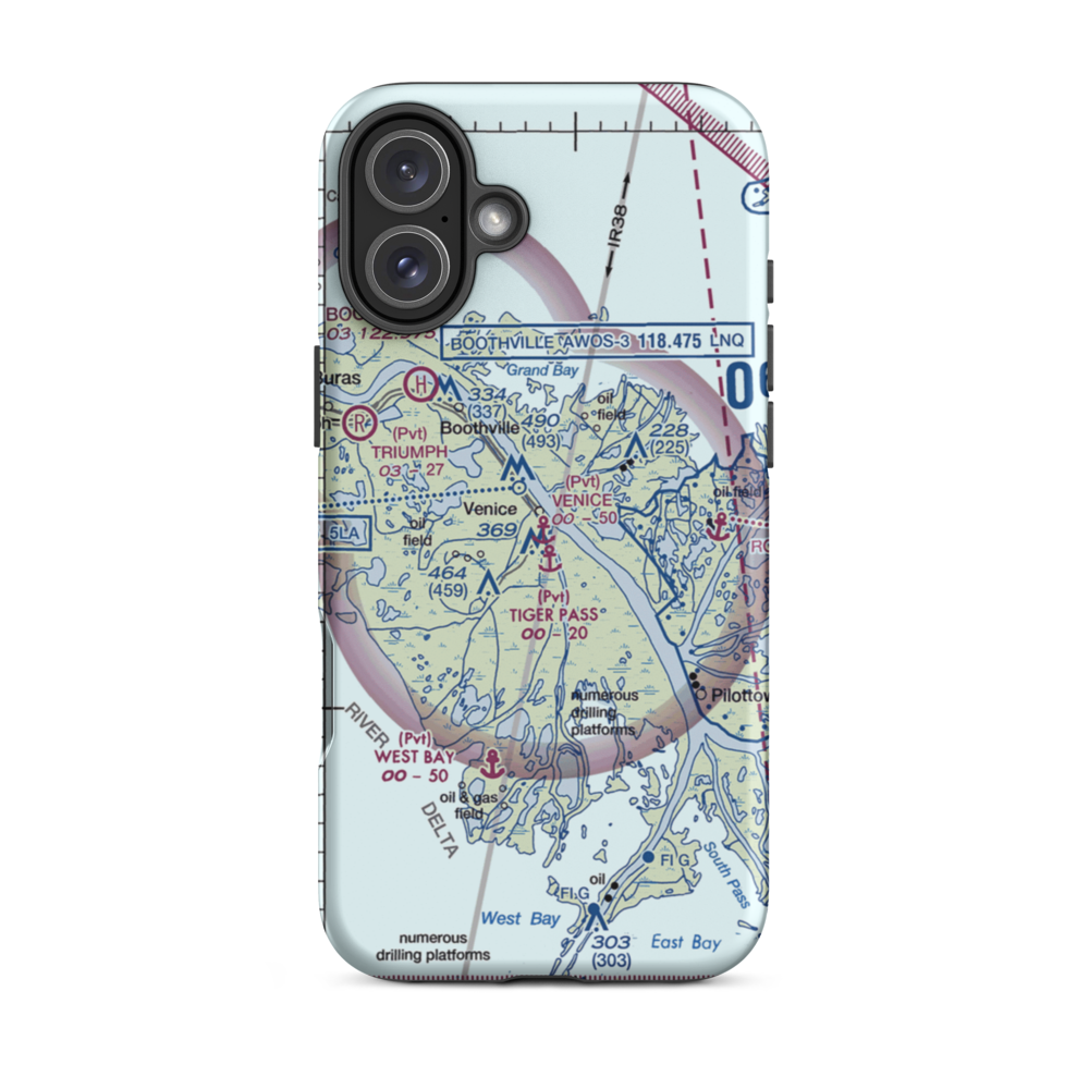 Venice Base Heliport & Seaplane Base (30LA) VFR Sectional  Tough iPhone Case iPhone 16 Plus model shown